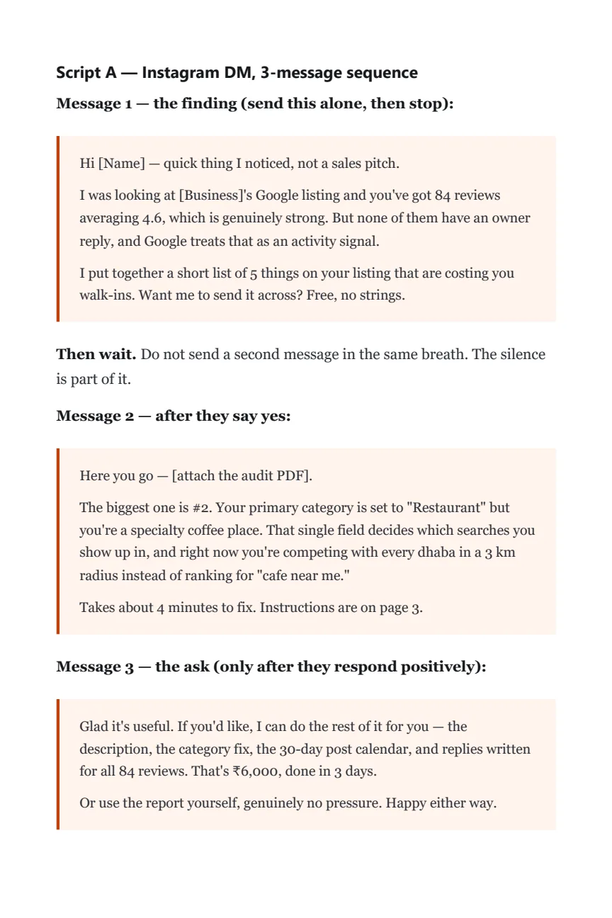WhatsApp & DM Outreach Scripts Page